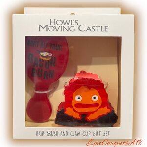 Studio Ghibli Howl's Moving Castle Calcifer Mini Brush & Claw Clip Set